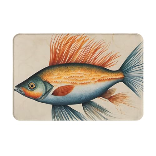 Safflower Flying Fish Print Ultra Thin Door Mat,Rug Perfect for Indoor Haustür, Hintertür, Terrasse und Eingangsbereich von BGSHJVF