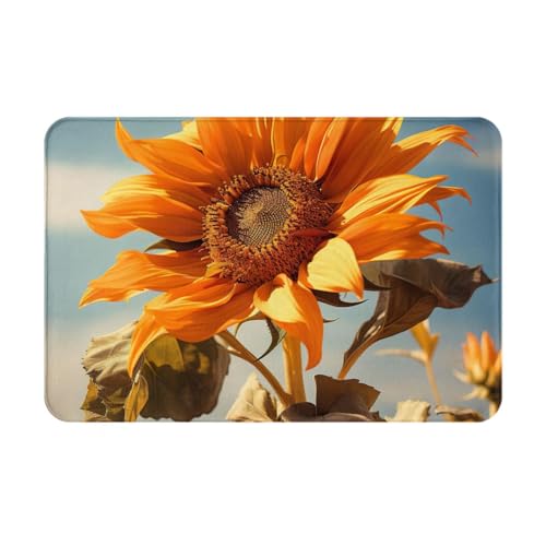 Sehr dünne Fußmatte mit schönem Sonnenblumen-Druck, perfekt für Haustür, Hintertür, Terrasse und Eingangsbereich von BGSHJVF