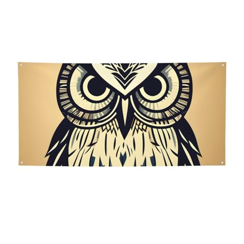 Süßer Eulen-Druck, für alle Jahreszeiten, für drinnen und draußen, faltbar, Party-Banner, lebendig, reißfest von BGSHJVF