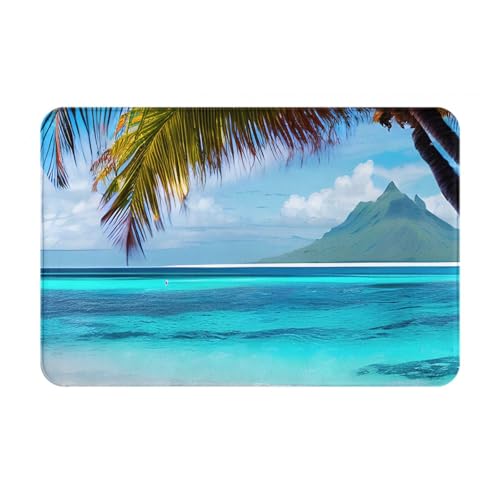 Tahiti Strand-Druck, ultradünne Fußmatte, Teppich, perfekt für Haustür, Hintertür, Terrasse und Eingangsbereich von BGSHJVF