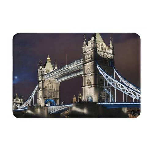 Tower Bridge in London Druck, ultradünne Fußmatte, Teppich, perfekt für Eingangstür, Hintertür, Terrasse und Eingangsbereich von BGSHJVF