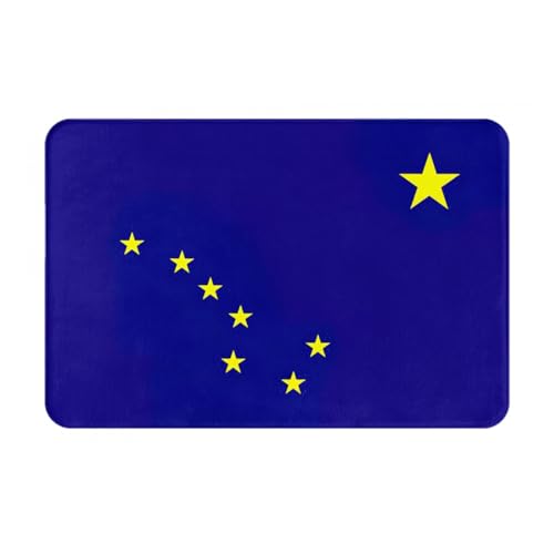 Ultradünne Fußmatte mit Alaska-Staatsflagge, perfekt für Haustür, Hintertür, Terrasse und Eingangsbereich von BGSHJVF