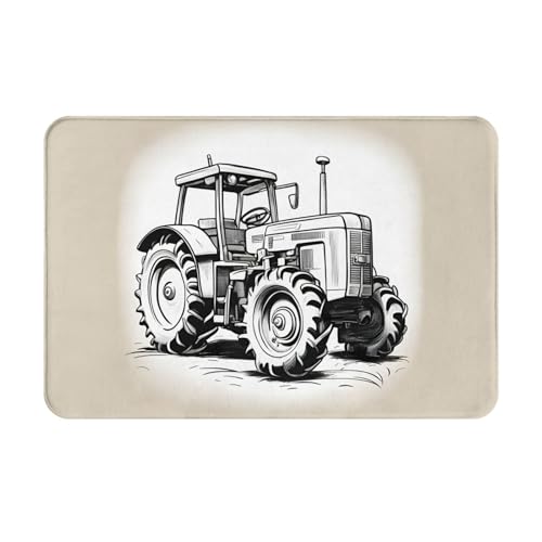 Ultradünne Fußmatte mit Cartoon-Traktor-Druck, perfekt für Haustür, Hintertür, Terrasse und Eingangsbereich von BGSHJVF