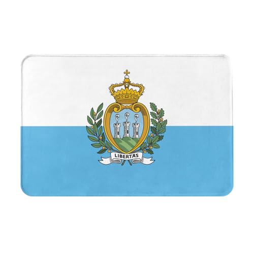 Ultradünne Fußmatte mit Flagge von San Marino, perfekt für Haustür, Hintertür, Terrasse und Eingangsbereich von BGSHJVF