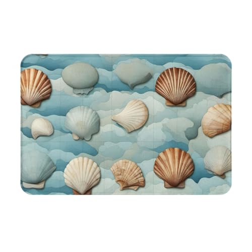 Ultradünne Fußmatte mit Muschelmotiv, perfekt für Haustür, Hintertür, Terrasse und Eingangsbereich von BGSHJVF