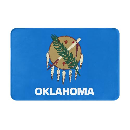 Ultradünne Fußmatte mit Oklahoma-Flagge, perfekt für Haustür, Hintertür, Terrasse und Eingangsbereich von BGSHJVF