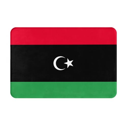 Ultradünne Fußmatte mit libyscher Flagge, perfekt für Haustür, Hintertür, Terrasse und Eingangsbereich von BGSHJVF
