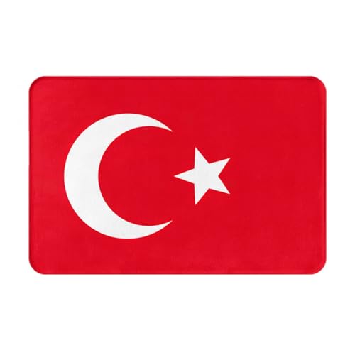 Ultradünne Fußmatte mit türkischer Flagge, perfekt für Haustür, Hintertür, Terrasse und Eingangsbereich von BGSHJVF
