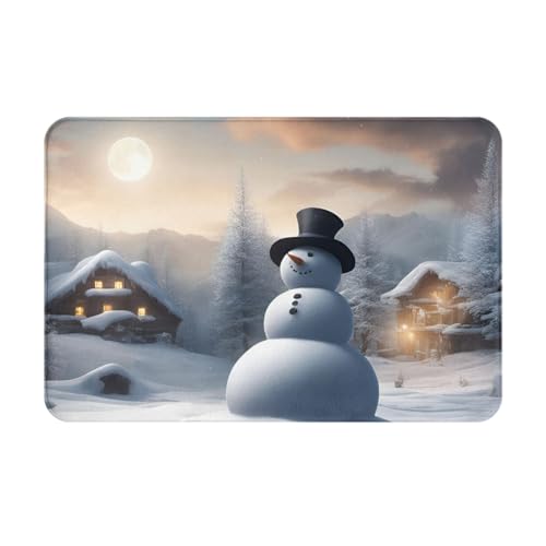 Ultradünne Fußmatte mit weihnachtlichem Schneemann-Druck, perfekt für Innentür, Hintertür, Terrasse und Eingangsbereich von BGSHJVF