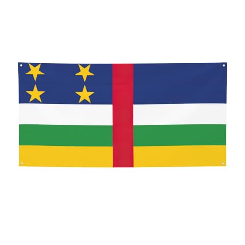 Zentralafrikanische Flagge, Druck für alle Jahreszeiten, für drinnen und draußen, faltbar, Party-Banner, lebendig, reißfest Zentralafrikanische Flagge, Druck für alle Jahreszeiten, für drinnen und draußen, faltbar, Party-Banner, lebendig, reißfest von BGSHJVF