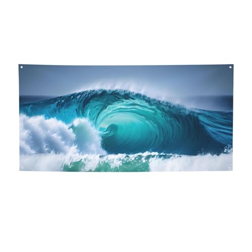 Zusammenklappbares Party-Banner mit Ozeanwellen-Druck, für alle Jahreszeiten, für drinnen und draußen, lebendig, reißfest Zusammenklappbares Party-Banner mit Ozeanwellen-Druck, für alle Jahreszeiten, für drinnen und draußen, lebendig, reißfest von BGSHJVF
