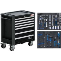 Bgs Technic - Werkstattwagen 7 Schubladen extra geringe Bauhöhe mit 209 Werkzeugen von BGS TECHNIC