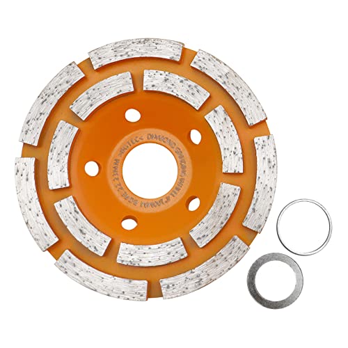 BGTEC Diamant-Betonschleifscheibe, 100 mm zweireihige 14-Segment-Schalen-Oberflächenschleifscheibe für Winkelschleifer, Polieren und Reinigen von Granit-Marmor-Mauerwerkstein von BGTEC