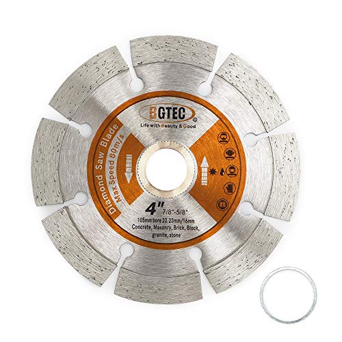 BGTEC Diamant Trennscheibe, 4 Zoll 105 mm Allgemein Zweck Trockener oder nasser Diamant Trennscheibe für Segment-Diamanttrennscheibe aus Beton, Stein, Mauerwerk von BGTEC