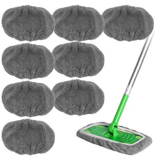 8 Stück Tücher Wiederverwendbare für Swiffer Sweeper Mop, Wiederverwendbaren Tüchern Bodenwischer, Pads Waschbaren Mikrofaser Nachfüllpacks für Nass und Trockengebrauch (B) von BGTLJKD