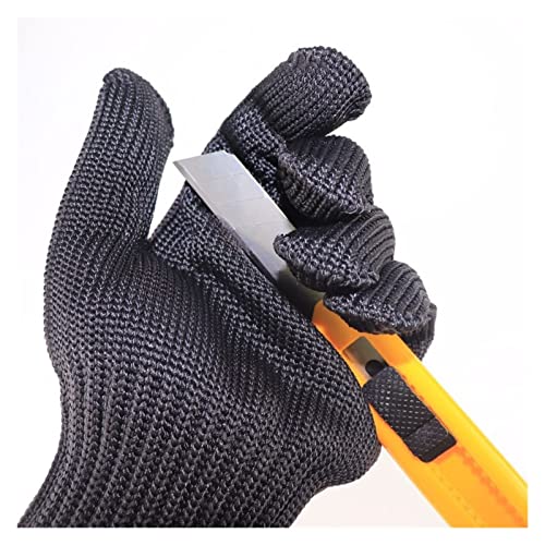 BGTSF 1 Paar Anti-Cut Outdoor Jagd Angeln Schnittfeste Handschuhe Messer Anti-Cutting Hand Protect Atmungsaktive Handschuhe aus Metallgewebe Arbeitshandschuhe(Noir) von BGTSF