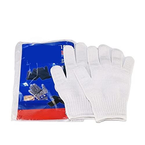 BGTSF 1 Paar Anti-Cut Outdoor Jagd Angeln Schnittfeste Handschuhe Messer Anti-Cutting Hand Protect Atmungsaktive Handschuhe aus Metallgewebe Arbeitshandschuhe(White) von BGTSF