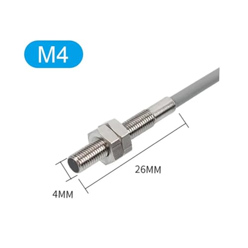 BGTSF Treppenlicht-Controller-Kit, M3/M4/M5/M6 Proximity Schalter Drei Draht Induktive Sensor Mit 2m Kabel IP68 Wasserdicht NPN PNP NO NC Induktive Metall(M4,PNP NO) von BGTSF