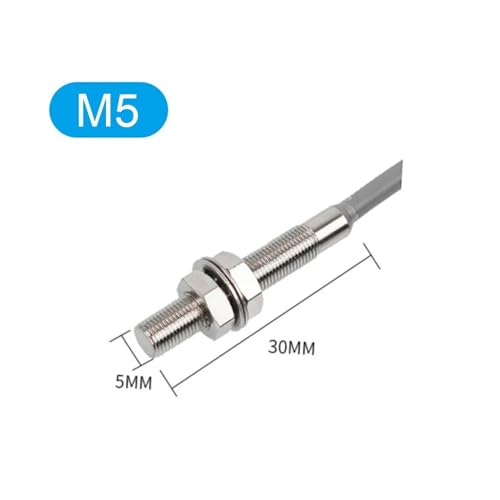 BGTSF Treppenlicht-Controller-Kit, M3/M4/M5/M6 Proximity Schalter Drei Draht Induktive Sensor Mit 2m Kabel IP68 Wasserdicht NPN PNP NO NC Induktive Metall(M5,NPN NO) von BGTSF
