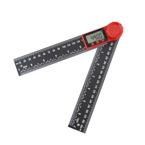 Digitaler Winkelmesser, 2-in-1 Digitaler Winkelmesser Neigungsmesser Digitaler Winkellineal Elektronischer Goniometer Winkelmesser(Black 0-200mm) von BGTSF