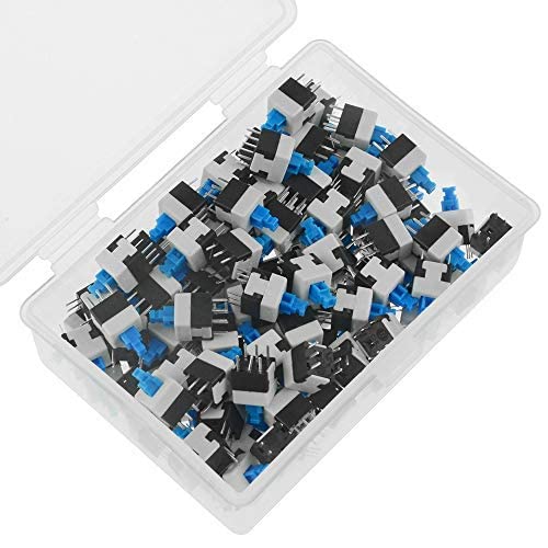 BGTXINGI 100 Stück 6-polige DPDT selbstsichernde Power-Micro-Drucktastenschalter, 8 mm x 8 mm von BGTXINGI