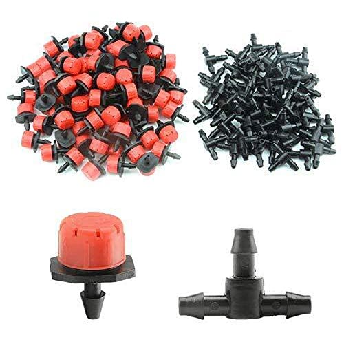 BGTXINGI 100Pcs Gartenbewässerung Kit 8 Löcher Taste Drop einstellbare Strömung Tropfer mit 40Pcs Tee-Anschluss Spray getropft Integral Emitter Düse Sprinkler Bewässerungssystem für Blumengarten BGTXINGI 100Pcs Gartenbewässerung Kit 8 Löcher Taste Drop einstellbare Strömung Tropfer mit 40Pcs Tee-Anschluss Spray getropft Integral Emitter Düse Sprinkler Bewässerungssystem für Blumengarten von BGTXINGI