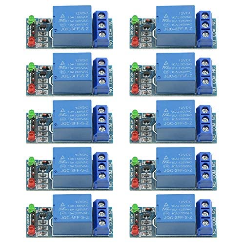 BGTXINGI 10PCS Ein-Kanal-Relais-Modul 12V Low-Level-Trigger-Relais Erweiterungsplatte Lastgesteuertes Relais-Schaltmodul für industrielle Automatisierungsprozesse von BGTXINGI