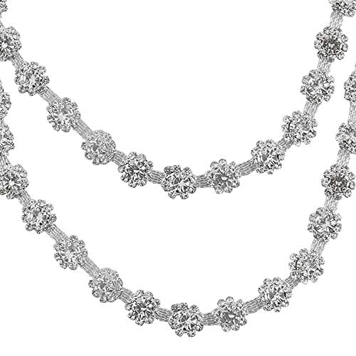 BGTXINGI 10mm 1 Yard Kristall Strass Schließen Diamantkette Blumenform Trimmen Schweißen Klauenkette Schnur String Verzierte Kristallschalenkette für Handwerksprojekt Dekorationen Kunst Möbel von BGTXINGI