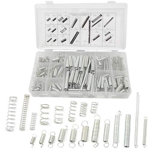 BGTXINGI 200 Stücke 20 Arten Verzinkter Stahl Schraubenfeder Draht Metall Verlängerungs- und Druckfeder Reparaturwerkzeug Sortiment Kit von BGTXINGI
