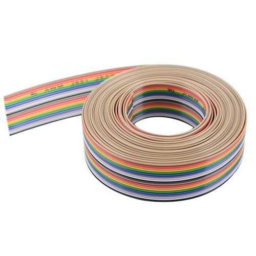BGTXINGI 20Pin Regenbogenfarben Flachbandkabel IDC Draht Kabel (16ft/5m 20Wire) von BGTXINGI