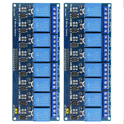 BGTXINGI 2Pcs 8 Kanal Relais Modul Mit der leichten Kopplung 12V Relais Erweiterungsplatte Lastgesteuertes Relais Schaltmodul Unterstützt AVR/51/PIC Relais Steuermodul von BGTXINGI