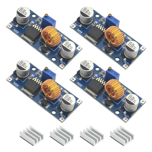 BGTXINGI 4 Stück Dc-DC Buck Converter XL4015 Einstellbare Step-Down Modul Max 5A 75W 4-38V auf 1.25-36V Netzteil Hohe Effizienz Spannungsregler Modul von BGTXINGI
