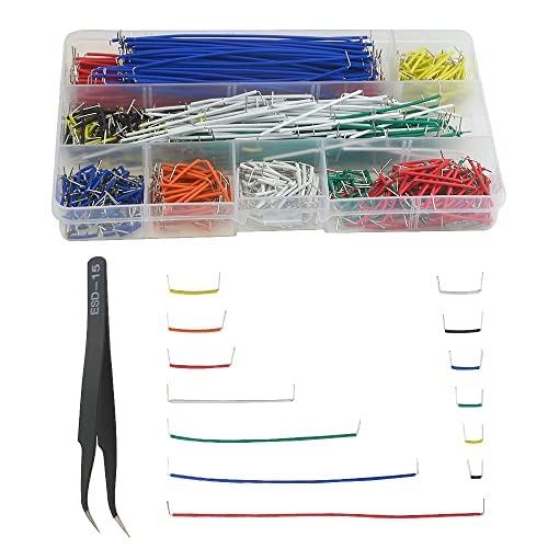 BGTXINGI 560 Stück 14 Arten 2,54-mm-Jumper Wire Kit Breadboard-Leiterplatten-Jumper-Draht PVC-Löten Doppelend-Verzinnungs-Verbindungskabel (PCB-Sprungplatinenkabel-Drahtsatz) mit einer Pinzette von BGTXINGI