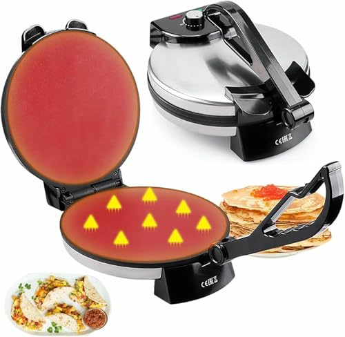 10 In Non -Stick Chapati Maker, 1800W -Krepphersteller Roti Press Tortilla Maker + Entfernbarer Griff, Einstellbare Temperatur, Pfannkuchenhersteller von BGVYFXEZ