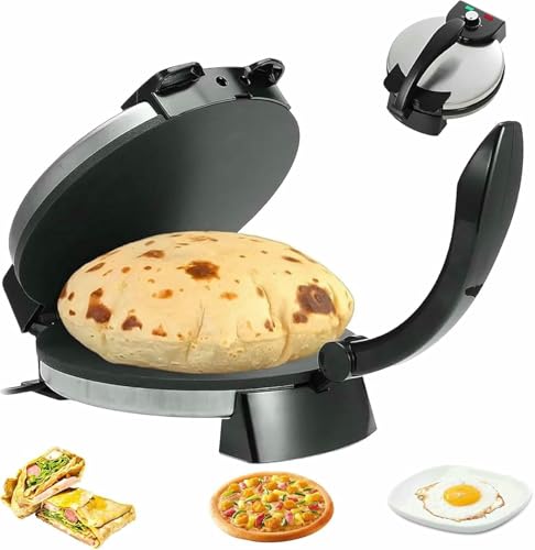 Elektrischer Roti Maker 2000W, 12-Zoll Tortilla-Presse Mit Verstellbarer Temperatur Und Doppelseitigen Antihaftplatten Für Chapati Und Tortillas, Mehrzweckkochgerät von BGVYFXEZ