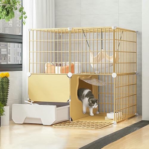 Katzenkäfige Innen Groß Mit Katzentoilette, Katze Käfig, Zusammenklappbarer Katzenkäfig, Tragbarer Meerschweinchenkäfig, Mit Harzfußpolster, 10 Größen, 75 * 49 * 73 cm Katzenkäfige Innen Groß Mit Katzentoilette, Katze Käfig, Zusammenklappbarer Katzenkäfig, Tragbarer Meerschweinchenkäfig, Mit Harzfußpolster, 10 Größen, 75 * 49 * 73 cm von BGVYFXEZ