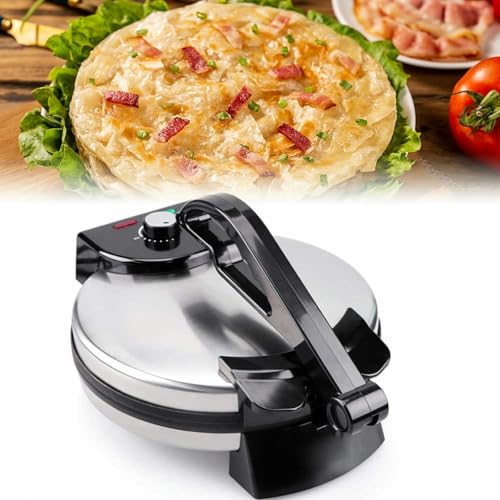 Nicht-Stick-Chapati/Tortilla-Maschine, Doppelseitiger Heiz Pfannkuchenhersteller 1800W, Perfekte Pita-Herstellung, LED-Indikator, Automatische Elektrische von BGVYFXEZ