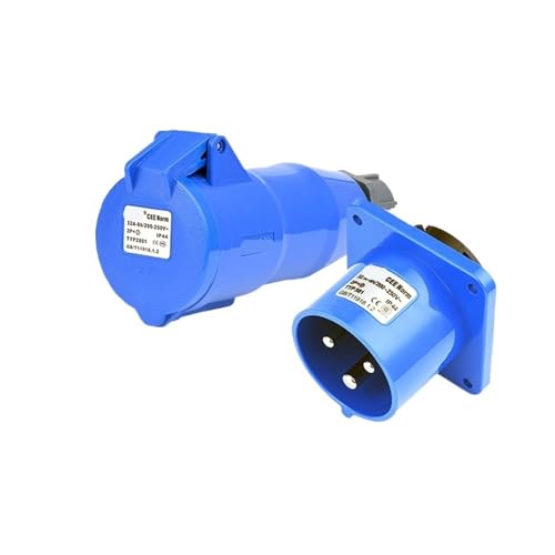 BGWKIMXEP 3Pin 32A IP44 Netzstecker Stoßwand Oberflächenmontage Steckdosenanschluss for Fabrik U-Bahn Stadion Industrie KL4-4b(Docking Set1) von BGWKIMXEP