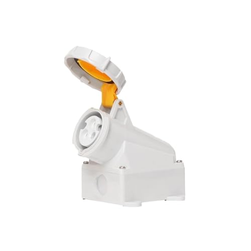 BGWKIMXEP 4h Industriestecker und -buchse 110V-130V dreiadrig 32A wasserdichter Luftfahrtstecker männlicher und weiblicher Dockinganschluss IP67(Surface Mounted Socket) von BGWKIMXEP
