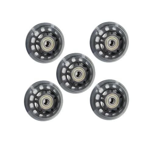 BGWKIMXEP 5er-Pack 2,5 Zoll/3 Zoll 65 mm/75 mm transparente Räder einzelne geräuschlose Riemenscheiben verschleißfest Starke Tragkraft doppelt(3 inch) von BGWKIMXEP