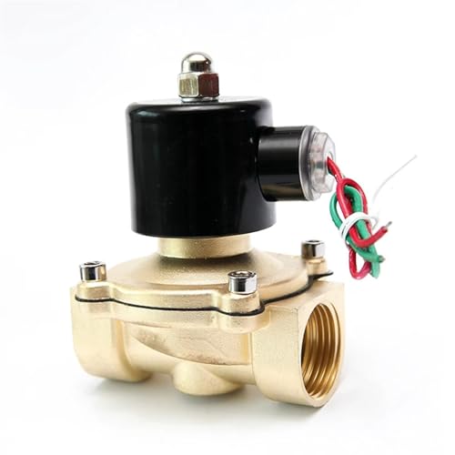 DN25 Elektrisches Magnetventil aus Messing, DC 12 V DC 24 V AC 220 V 110 V, normalerweise geschlossenes Magnetventil für Wasser, Öl, Luft (G-110 VAC) von BGWKIMXEP