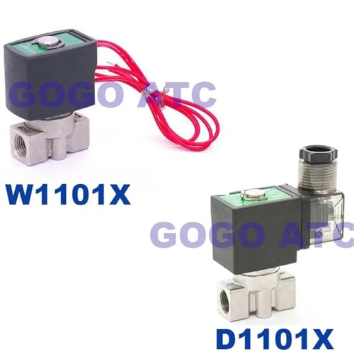 1PCS 0-50/25/15/10/7bar 2 weg SS304 wasser magnetventil G1/4 "12V DC Öffnung 1mm/1,5mm/2mm/2,5mm/3mm flügel normal geschlossen ventil(2mm 15bar,AC24V_W1101X) von BGZHTMG