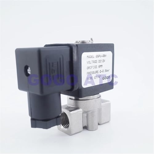 2-Wege-Wassermagnetventil SS304, normalerweise geschlossen, G1/4 Zoll, AC220V, Öffnung 4 mm/5 mm/6 mm, SPU-Nulldruck, Start 0–4 bar/1 bar/0,5 bar(6mm,AC110V_EPDM) von BGZHTMG