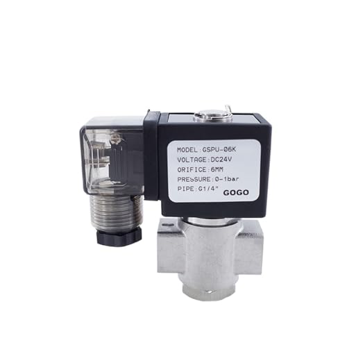Wassermagnetventil aus Edelstahl 304, Anschluss 1/4 Zoll, 40/25/10/1 bar, normalerweise offen, 12 V, 220 V, Nulldruck-Startventil(15 25bar,EPDM_DC12V_D1101X) von BGZHTMG
