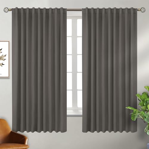 BGment Breite Verdunkelungsvorhänge, 160 cm, Stangentasche und Rückenlasche, wärmeisoliert, Raumverdunkelungsvorhänge für Wohnzimmer, 178 x 160 cm, Grau, 2 Fensterpaneele BGment Breite Verdunkelungsvorhänge, 160 cm, Stangentasche und Rückenlasche, wärmeisoliert, Raumverdunkelungsvorhänge für Wohnzimmer, 178 x 160 cm, Grau, 2 Fensterpaneele von BGment