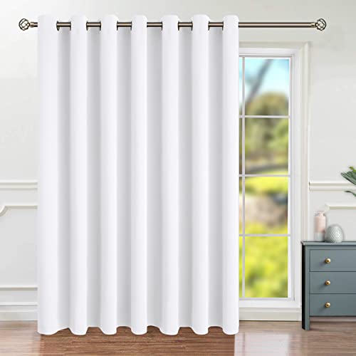 BGment Modischer Schiebetürvorhang, 254 x 213 cm, breiter Raumteiler, Fenstervorhang, Thermo-Verdunkelungsvorhänge, 1 Panel, reines Weiß, 213 cm Länge x Breite 100 cm von BGment