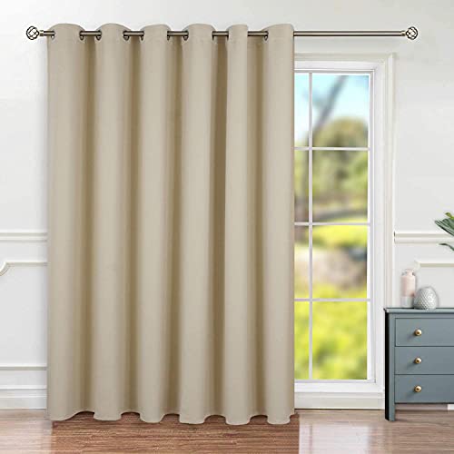 BGment Modischer Schiebetürvorhang, 308 x 244 cm, breit, Thermo-Verdunkelungsvorhänge, Raumteiler, Fenstervorhang, 1 Panel, Beige, 96 Länge x Breite 120 cm BGment Modischer Schiebetürvorhang, 308 x 244 cm, breit, Thermo-Verdunkelungsvorhänge, Raumteiler, Fenstervorhang, 1 Panel, Beige, 96 Länge x Breite 120 cm von BGment