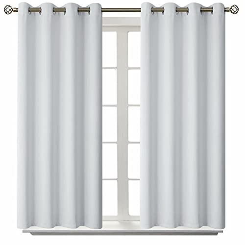 BGment Raumverdunkelungsvorhänge, 137 cm lang – Ösen, wärmeisolierte Vorhänge, Fensterbehandlungsvorhänge für Schlafzimmer, 2 Paneele, 132 x 137 cm, Grauweiß BGment Raumverdunkelungsvorhänge, 137 cm lang – Ösen, wärmeisolierte Vorhänge, Fensterbehandlungsvorhänge für Schlafzimmer, 2 Paneele, 132 x 137 cm, Grauweiß von BGment