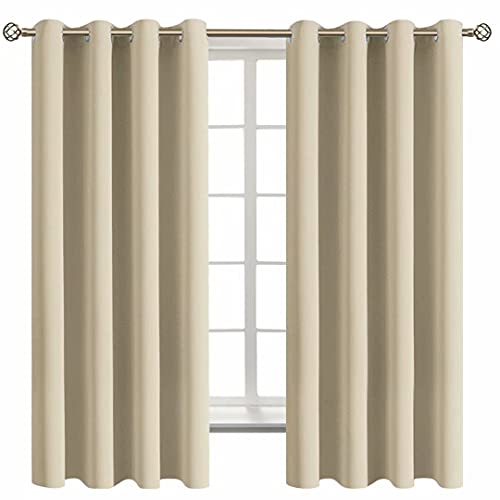 BGment Raumverdunkelungsvorhänge, 160 cm lang, mit Ösen, wärmeisoliert, Fensterbehandlungsvorhänge für Schlafzimmer, 2 Paneele, 132 x 160 cm, Beige BGment Raumverdunkelungsvorhänge, 160 cm lang, mit Ösen, wärmeisoliert, Fensterbehandlungsvorhänge für Schlafzimmer, 2 Paneele, 132 x 160 cm, Beige von BGment