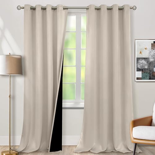 BGment Thermoisolierte Verdunkelungsvorhänge für Schlafzimmer, mit schwarzem Futter, doppellagig, verdunkelnd, geräuschreduzierend, 140 x 244 cm, Kaschmir, 2 Paneele, BG2LYB18C44S5596 BGment Thermoisolierte Verdunkelungsvorhänge für Schlafzimmer, mit schwarzem Futter, doppellagig, verdunkelnd, geräuschreduzierend, 140 x 244 cm, Kaschmir, 2 Paneele, BG2LYB18C44S5596 von BGment
